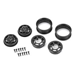 1/10 Holcomb F/R 1.55" 12mm Crawler Bead-Loc Wheels (2) Black