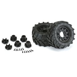 Pro-Line Racing 1/10 Masher F/R 2.8 MT Tires Mounted 12mm/14mm Black Raid (2)