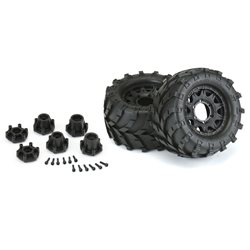 Pro-Line Racing 1/10 Masher F/R 2.8 MT Tires Mounted 12mm/14mm Black Raid (2)