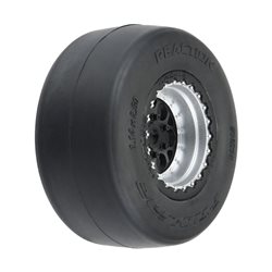 1/16 Reaction Rr Tires MTD 7mm Blk/Sil:MiniDrag(2)