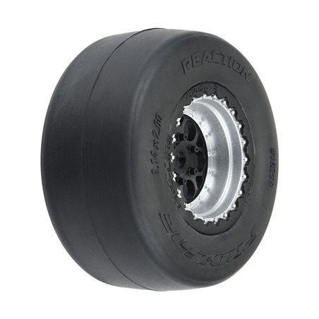 1/16 Reaction Rr Tires MTD 7mm Blk/Sil:MiniDrag(2)