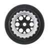Showtime+ Black/Silver Wheels (2) for Losi Mini No-Prep Drag Car Rear