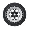 Showtime+ Black/Silver Wheels (2) for Losi Mini No-Prep Drag Car Rear