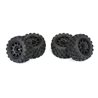Badlands MX 1.85" All-Terrain Truck Tires (4) Mounted on Raid Black 12mm Hex Wheels for Granite GROM 4x4 Front or Rear
