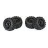 Badlands MX 1.85" All-Terrain Truck Tires (4) Mounted on Raid Black 12mm Hex Wheels for Granite GROM 4x4 Front or Rear