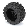 Badlands MX 1.85" All-Terrain Truck Tires (4) Mounted on Raid Black 12mm Hex Wheels for Granite GROM 4x4 Front or Rear