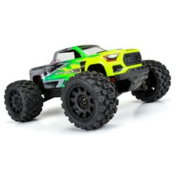 Badlands MX 1.85" All-Terrain Truck Tires (4) Mounted on Raid Black 12mm Hex Wheels for Granite GROM 4x4 Front or Rear