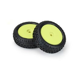 Pro-Line Racing 1/18 Wedge Front Carpet Mini-B Tires Mounted 8mm Yellow Wheels (2)