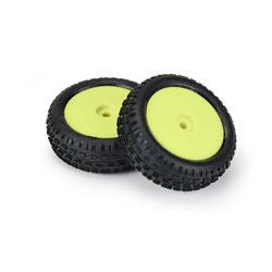 Pro-Line Racing 1/18 Wedge Front Carpet Mini-B Tires Mounted 8mm Yellow Wheels (2)