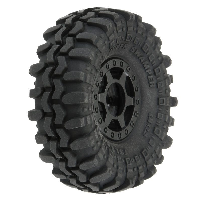 1/24 Super Swamper F/R 1.0 Tires MTD 7mm Blk (4)