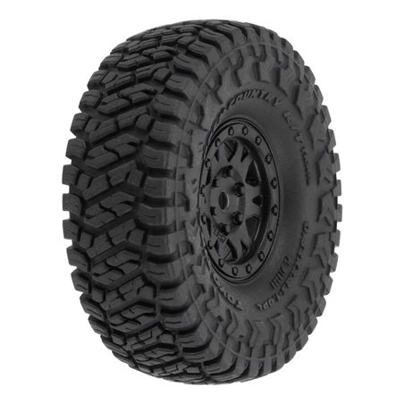 Toyo Open Country R/T Trail 1.0" Tires Mounted on Mini Impulse Black Internal Bead-Loc 7mm Hex Wheels (4) for SCX24 Front or Rea