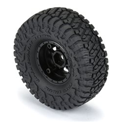 Toyo Open Country R/T Trail 1.0" Tires Mounted on Mini Impulse Black Internal Bead-Loc 7mm Hex Wheels (4) for SCX24 Front or Rea