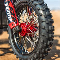 1/4 Pro-Spec Aluminum V2 Bead Front Wheel, Assembled, Black/Red: Promoto-MX
