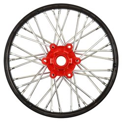 1/4 Pro-Spec Aluminum V2 Bead Front Wheel, Assembled, Black/Red: Promoto-MX
