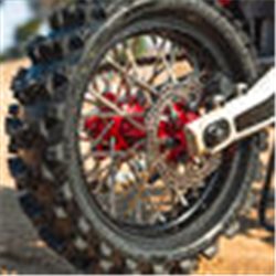 1/4 Pro-Spec Aluminum V2 Bead Rear Wheel, Assembled, Black/Red: Promoto-MX