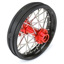1/4 Pro-Spec Aluminum V2 Bead Rear Wheel, Assembled, Black/Red: Promoto-MX