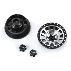 Pro-Line Racing 1/6 Method 305 Alum F/R 2.9 +2 Offset SCX6 Wheel Faces (2) Silver