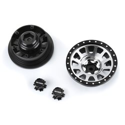 Pro-Line Racing 1/6 Method 305 Alum F/R 2.9 +2 Offset SCX6 Wheel Faces (2) Silver