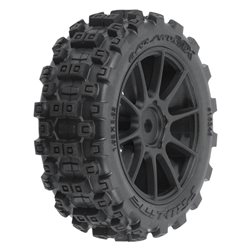 Badlands MX 1.9" All-Terrain Buggy Tires (4) Mounted on Mach-10 Black 1.9" 12mm Hex Wheels for Typhon GROM 4x4 Front or Rear
