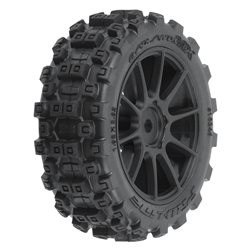 Badlands MX 1.9" All-Terrain Buggy Tires (4) Mounted on Mach-10 Black 1.9" 12mm Hex Wheels for Typhon GROM 4x4 Front or Rear