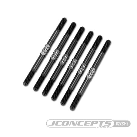 JConcepts - XRAY XB2 2024 3.5 x 55mm Fin Titanium turnbuckle set, 6pc. - Stealth Black