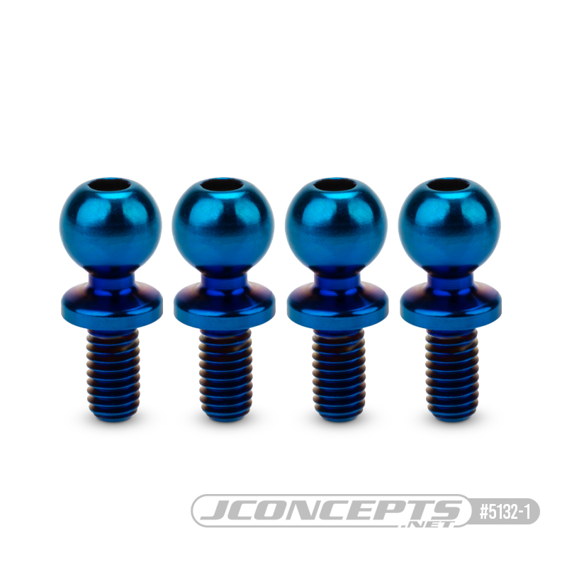 5.5 x 6mm revolved titanium ball-stud, burnt blue, 4pc.