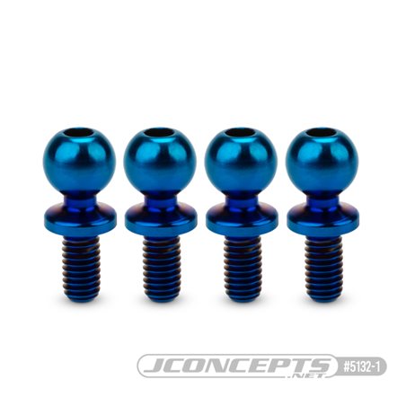 5.5 x 6mm revolved titanium ball-stud, burnt blue, 4pc.