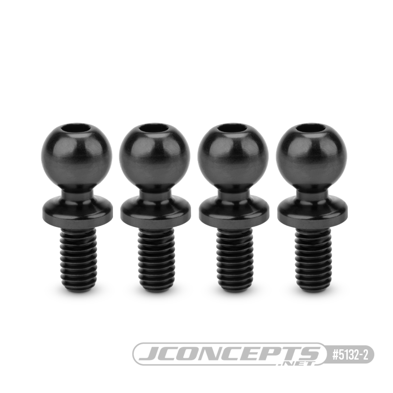 5.5 x 6mm revolved titanium ball-stud, stealth black, 4pc.