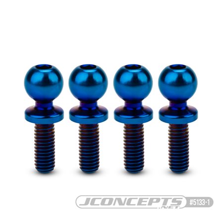 5.5 x 8mm revolved titanium ball-stud, burnt blue, 4pc.