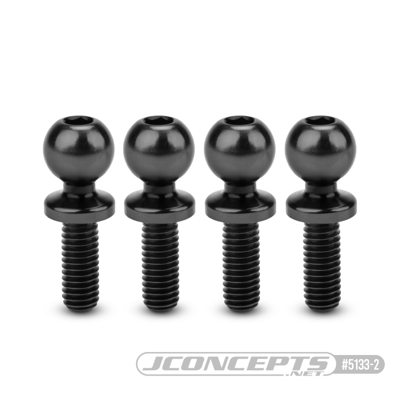 5.5 x 8mm revolved titanium ball-stud, stealth black, 4pc.