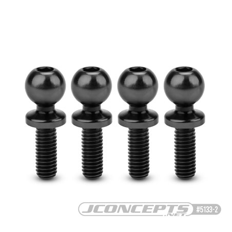 5.5 x 8mm revolved titanium ball-stud, stealth black, 4pc.