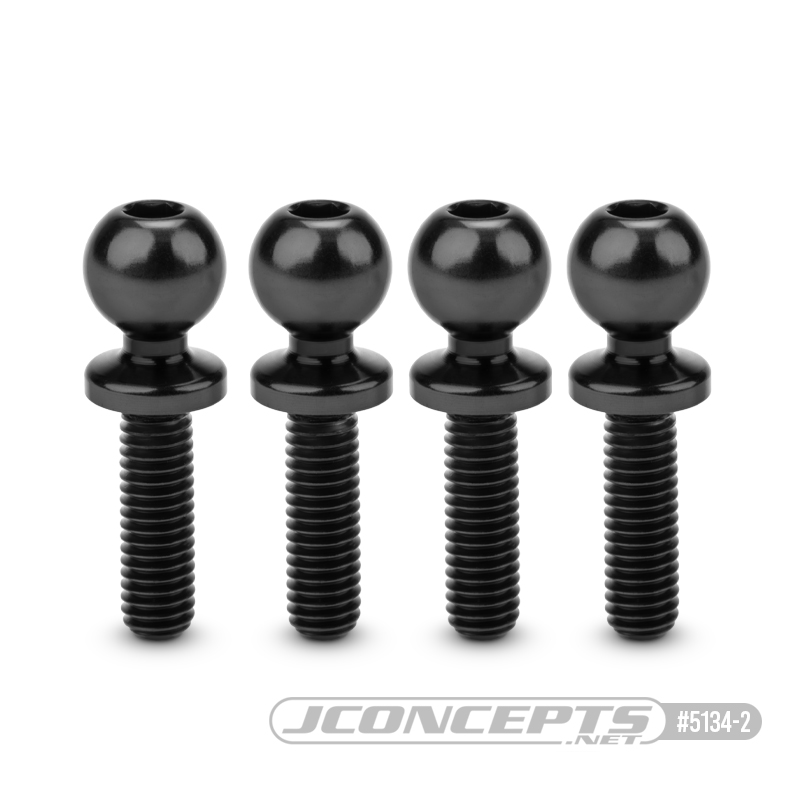 5.5 x 10mm revolved titanium ball-stud, stealth black, 4pc.