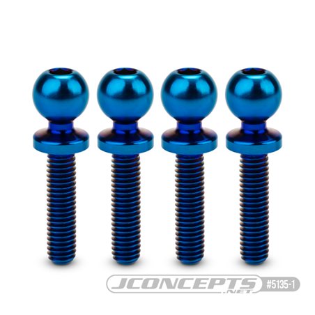 5.5 x 12mm revolved titanium ball-stud, burnt blue, 4pc.