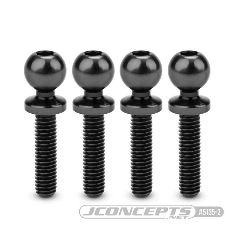 5.5 x 12mm revolved titanium ball-stud, stealth black, 4pc.