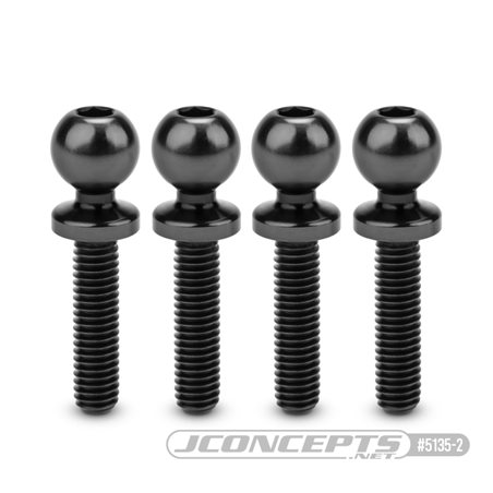 5.5 x 12mm revolved titanium ball-stud, stealth black, 4pc.