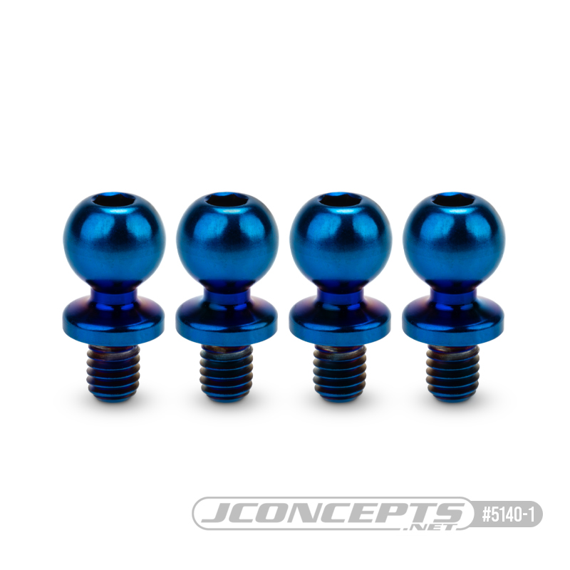 5.5 x 4mm revolved titanium ball-stud, burnt blue, 4pc.