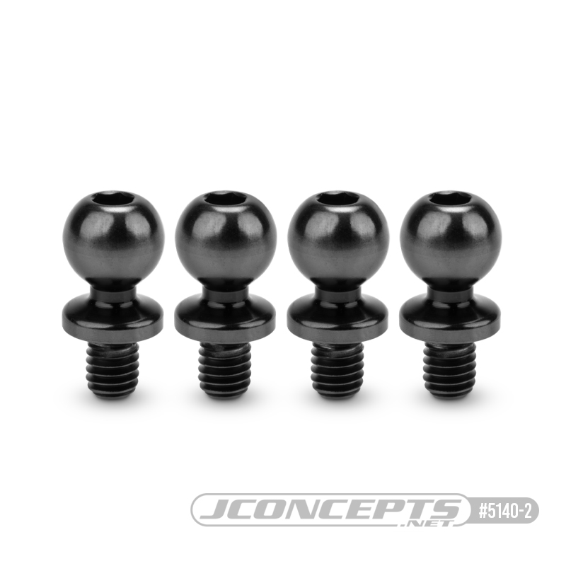 5.5 x 4mm revolved titanium ball-stud, stealth black, 4pc.