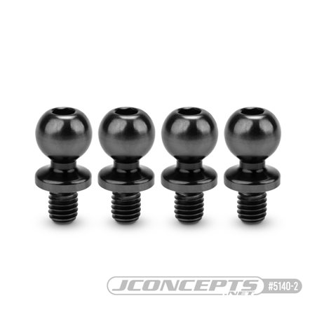 5.5 x 4mm revolved titanium ball-stud, stealth black, 4pc.
