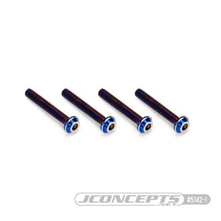 3x20mm Top Hat Titanium screw, burnt blue - 4pc