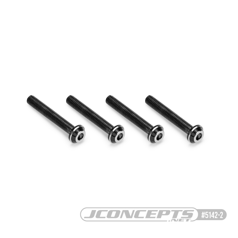 3x20mm Top Hat Titanium screw, stealth black - 4pc