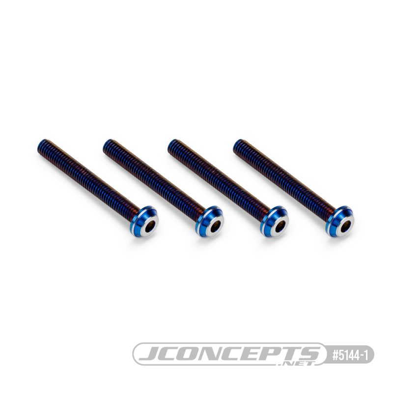 3x24mm Top Hat Titanium screw, burnt blue - 4pc