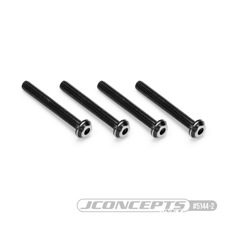 3x24mm Top Hat Titanium screw, stealth black - 4pc