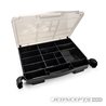JConcepts parts box, black / smoke gray (~14.5" x 11" x 2.375")