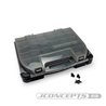 JConcepts tool box w/upper storage, black / smoke gray (~14.5" x 11" x 2.375" x upper storage)