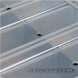 JConcepts tool box w/upper storage, black / smoke gray (~14.5" x 11" x 2.375" x upper storage)