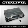 JConcepts tool box w/upper storage, black / smoke gray (~14.5" x 11" x 2.375" x upper storage)