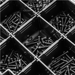 JConcepts hardware storage box, black / smoke gray (~8" x 5.50" x 1.5")