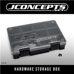 JConcepts hardware storage box, black / smoke gray (~8" x 5.50" x 1.5")