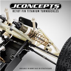 RC10T Fin Titanium Turnbuckle set, 8pc - stealth black