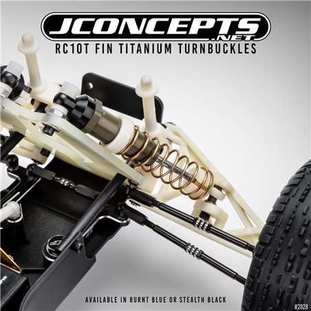 RC10T Fin Titanium Turnbuckle set, 8pc - stealth black